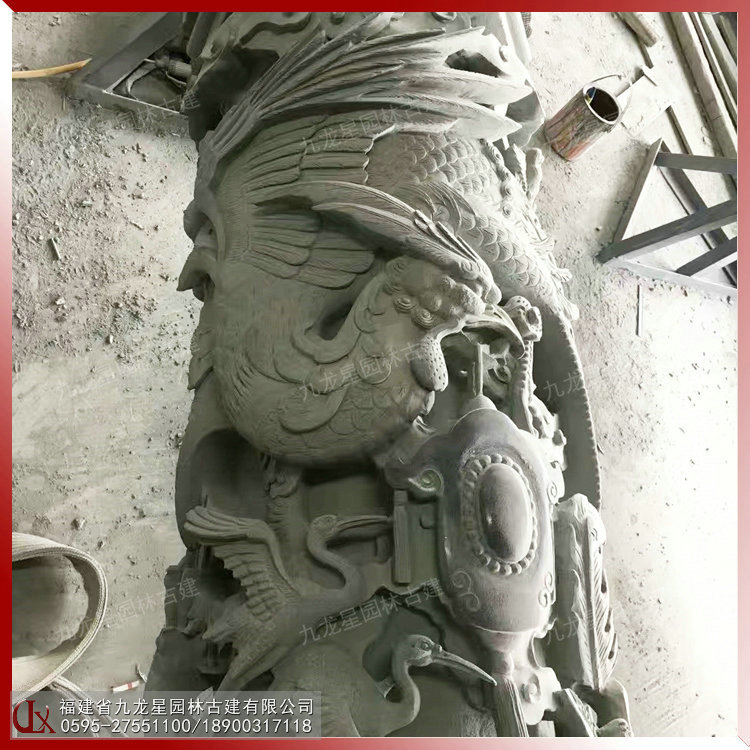 羅源青石雕龍鳳柱圖片