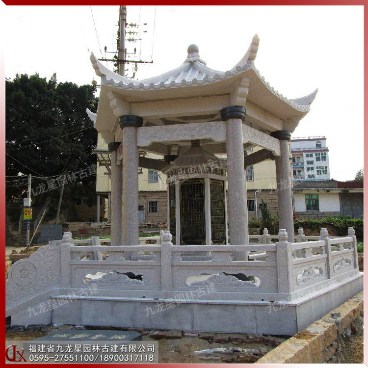 新農村石雕涼亭圖片